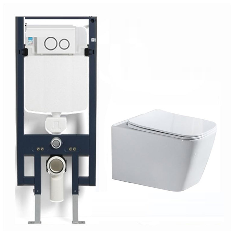 Modern Ceramic Flush Toilet Wall Mount White Urine Toilet with Seat for Bathroom 13"L x 20"W x 14"H Toilet & Thin Tanker Clearhalo 'Bathroom Remodel & Bathroom Fixtures' 'Home Improvement' 'home_improvement' 'home_improvement_toilets' 'Toilets & Bidets' 'Toilets' 7056080