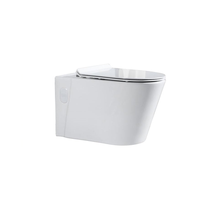 Modern Ceramic Flush Toilet Wall Mount White Urine Toilet with Seat for Bathroom 14"L x 22"W x 14"H Toilet Only Clearhalo 'Bathroom Remodel & Bathroom Fixtures' 'Home Improvement' 'home_improvement' 'home_improvement_toilets' 'Toilets & Bidets' 'Toilets' 7056081