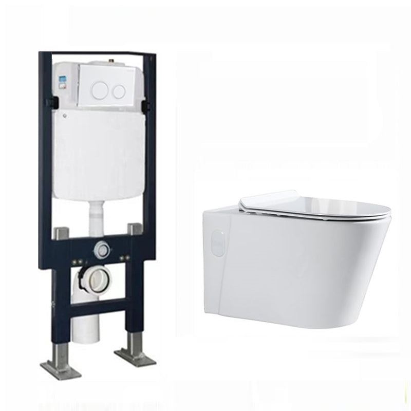 Modern Ceramic Flush Toilet Wall Mount White Urine Toilet with Seat for Bathroom 14"L x 22"W x 14"H Toilet with Freestanding Tanker Clearhalo 'Bathroom Remodel & Bathroom Fixtures' 'Home Improvement' 'home_improvement' 'home_improvement_toilets' 'Toilets & Bidets' 'Toilets' 7056084