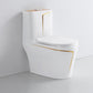 Traditional White Ceramic Flush Toilet Seat Included Urine Toilet for Washroom 15"L x 27"W x 29"H White Gold Clearhalo 'Bathroom Remodel & Bathroom Fixtures' 'Home Improvement' 'home_improvement' 'home_improvement_toilets' 'Toilets & Bidets' 'Toilets' 7056109