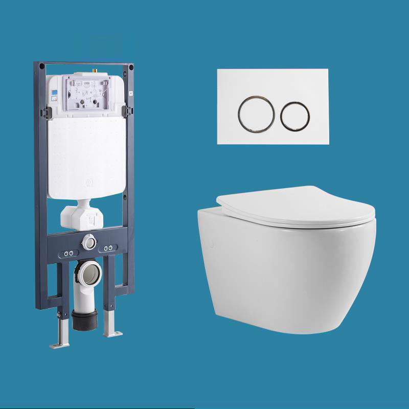Modern Ceramic Flush Toilet Wall Mount White Urine Toilet for Washroom 14"L x 19"W x 14"H Toilet & Thin Tanker Clearhalo 'Bathroom Remodel & Bathroom Fixtures' 'Home Improvement' 'home_improvement' 'home_improvement_toilets' 'Toilets & Bidets' 'Toilets' 7056137