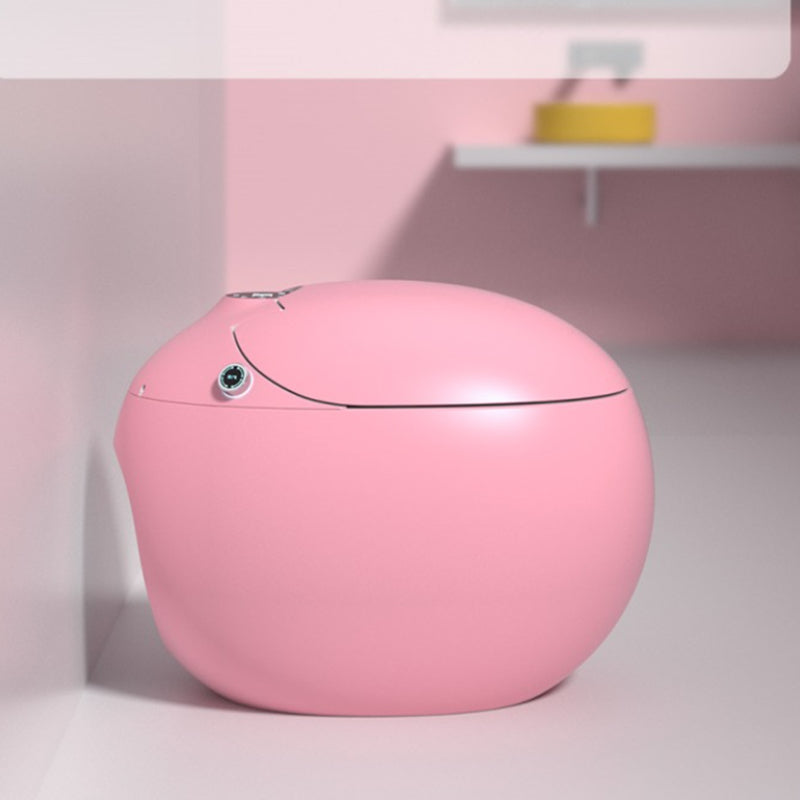 Contemporary Ceramic Flush Toilet Heated Seat Included Urine Toilet for Bathroom Pink 16" Clearhalo 'Bathroom Remodel & Bathroom Fixtures' 'Home Improvement' 'home_improvement' 'home_improvement_toilets' 'Toilets & Bidets' 'Toilets' 7056182