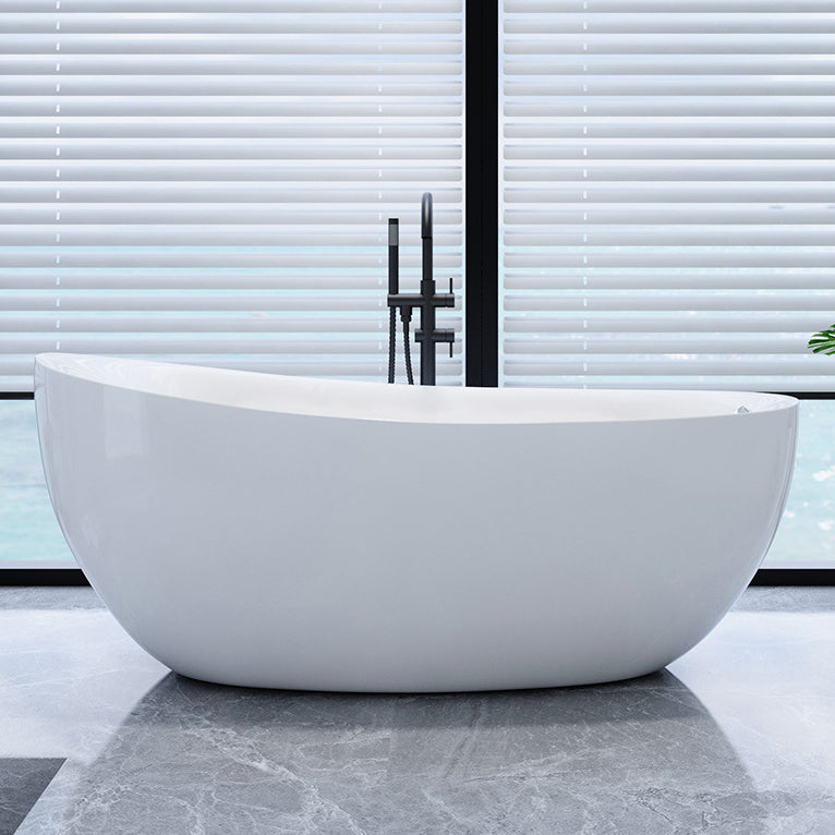 Modern Slipper Bathtub Freestanding Acrylic Soaking White Bath 59"L x 31.5"W x 27"H Clearhalo 'Bathroom Remodel & Bathroom Fixtures' 'Bathtubs' 'Home Improvement' 'home_improvement' 'home_improvement_bathtubs' 'Showers & Bathtubs' 7056208