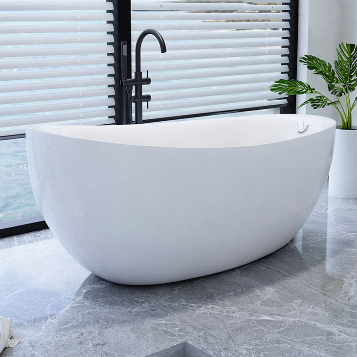 Modern Slipper Bathtub Freestanding Acrylic Soaking White Bath 55"L x 31"W x 26"H Clearhalo 'Bathroom Remodel & Bathroom Fixtures' 'Bathtubs' 'Home Improvement' 'home_improvement' 'home_improvement_bathtubs' 'Showers & Bathtubs' 7056210
