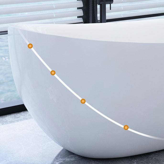 Modern Slipper Bathtub Freestanding Acrylic Soaking White Bath Clearhalo 'Bathroom Remodel & Bathroom Fixtures' 'Bathtubs' 'Home Improvement' 'home_improvement' 'home_improvement_bathtubs' 'Showers & Bathtubs' 7056215