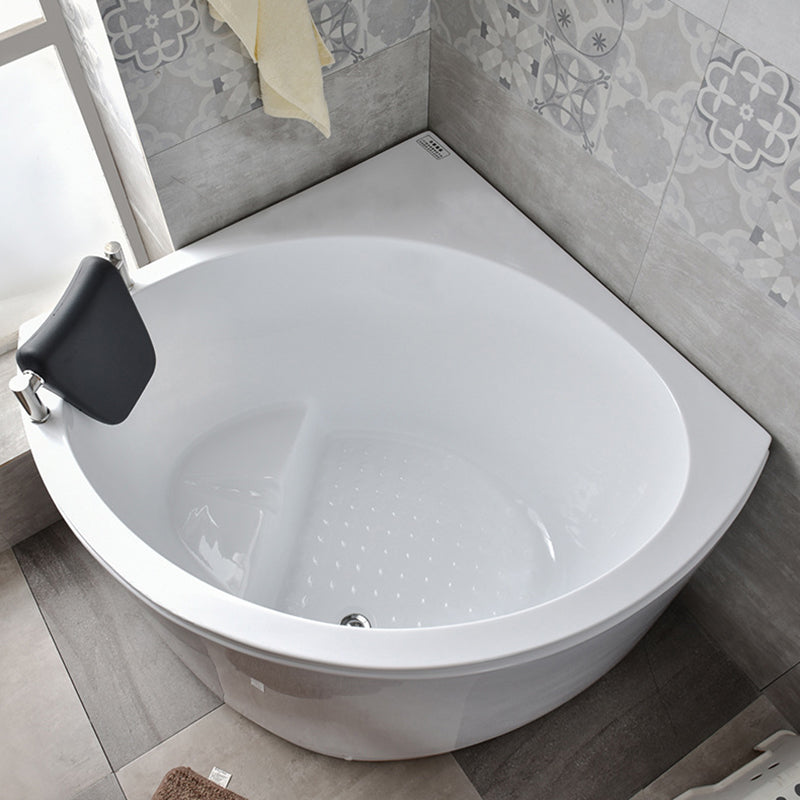 Corner Acrylic Bathtub Soaking White Modern Back to Wall Bath Left Tub Clearhalo 'Bathroom Remodel & Bathroom Fixtures' 'Bathtubs' 'Home Improvement' 'home_improvement' 'home_improvement_bathtubs' 'Showers & Bathtubs' 7056256