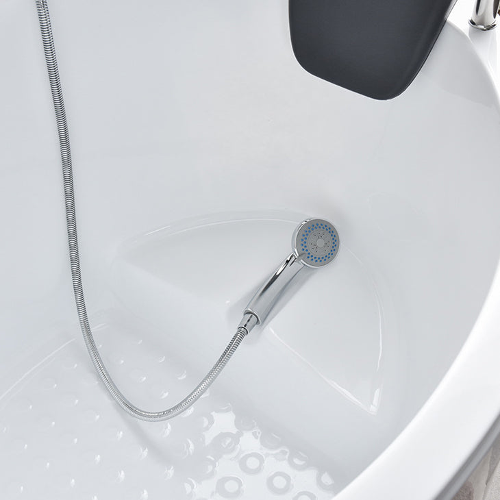 Corner Acrylic Bathtub Soaking White Modern Back to Wall Bath Clearhalo 'Bathroom Remodel & Bathroom Fixtures' 'Bathtubs' 'Home Improvement' 'home_improvement' 'home_improvement_bathtubs' 'Showers & Bathtubs' 7056262