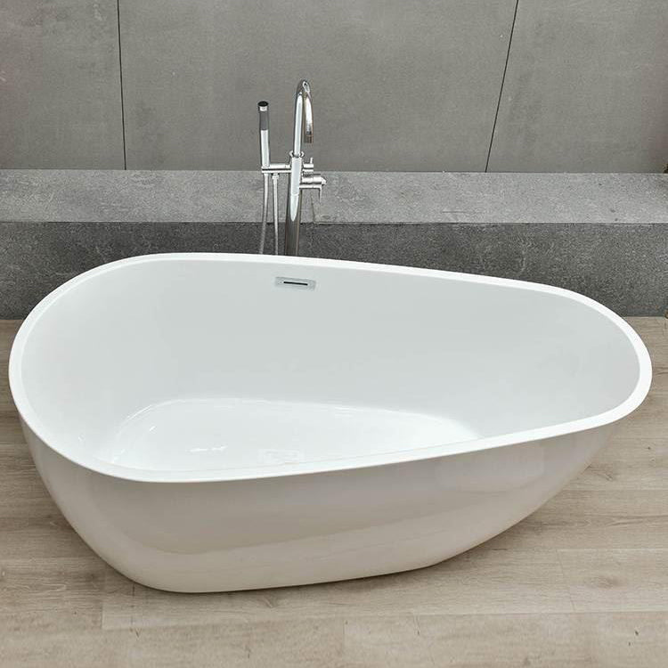 Center Modern Bathtub Freestanding Acrylic Soaking White Bath 55"L x 30"W x 24"H Tub with Freestanding Tub Fillers Clearhalo 'Bathroom Remodel & Bathroom Fixtures' 'Bathtubs' 'Home Improvement' 'home_improvement' 'home_improvement_bathtubs' 'Showers & Bathtubs' 7056277