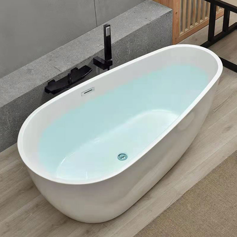 Center Modern Bathtub Freestanding Acrylic Soaking White Bath Tub with Wall Mounted Faucets Clearhalo 'Bathroom Remodel & Bathroom Fixtures' 'Bathtubs' 'Home Improvement' 'home_improvement' 'home_improvement_bathtubs' 'Showers & Bathtubs' 7056279