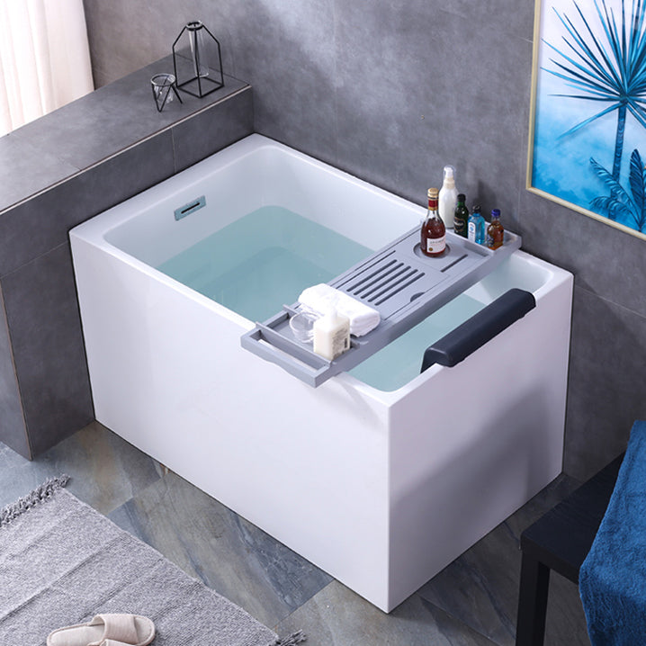 Modern Rectangular Bathtub Freestanding Acrylic Soaking White Bathtub (Board not Included) 39"L x 27"W x 25"H Without Seat Tub Clearhalo 'Bathroom Remodel & Bathroom Fixtures' 'Bathtubs' 'Home Improvement' 'home_improvement' 'home_improvement_bathtubs' 'Showers & Bathtubs' 7056313