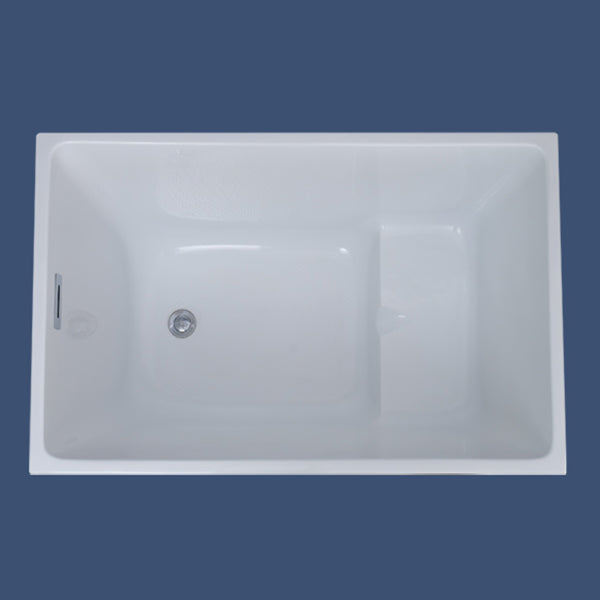 Modern Rectangular Bathtub Freestanding Acrylic Soaking White Bathtub (Board not Included) With Seat Tub Clearhalo 'Bathroom Remodel & Bathroom Fixtures' 'Bathtubs' 'Home Improvement' 'home_improvement' 'home_improvement_bathtubs' 'Showers & Bathtubs' 7056314