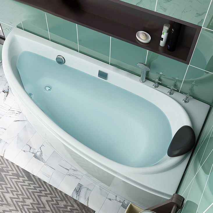 Acrylic Corner Bathtub Soaking White Modern Back to Wall Bath Clearhalo 'Bathroom Remodel & Bathroom Fixtures' 'Bathtubs' 'Home Improvement' 'home_improvement' 'home_improvement_bathtubs' 'Showers & Bathtubs' 7056330