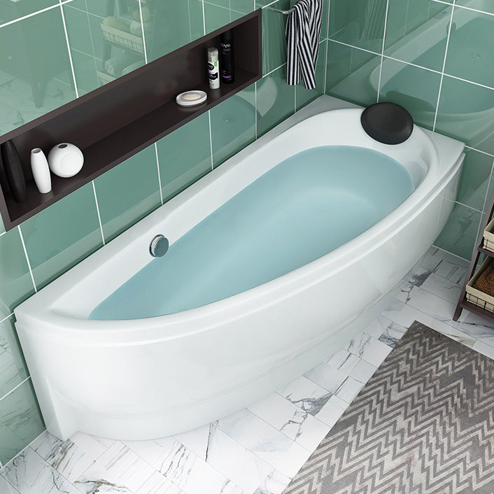 Acrylic Corner Bathtub Soaking White Modern Back to Wall Bath Clearhalo 'Bathroom Remodel & Bathroom Fixtures' 'Bathtubs' 'Home Improvement' 'home_improvement' 'home_improvement_bathtubs' 'Showers & Bathtubs' 7056331