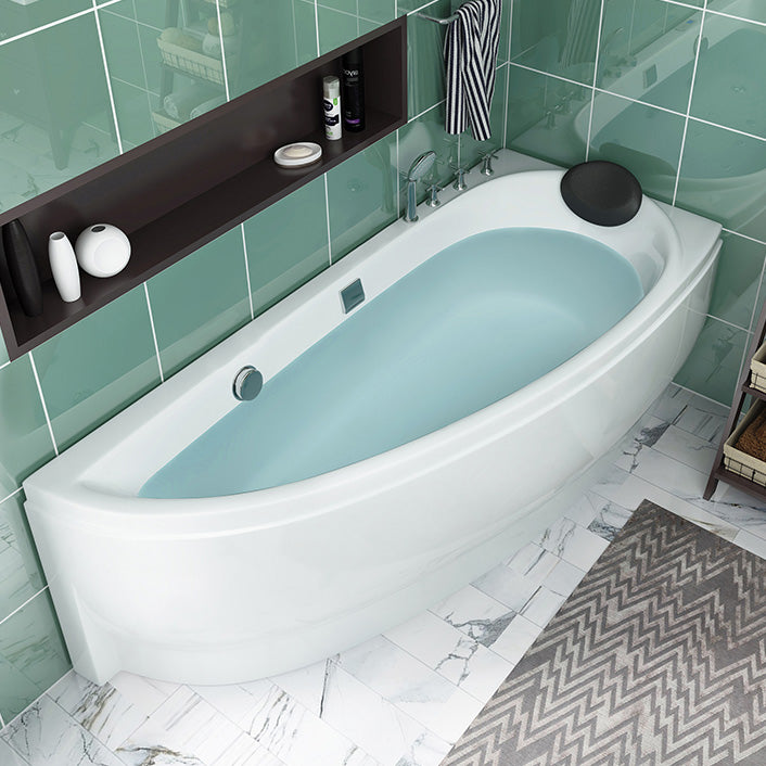 Acrylic Corner Bathtub Soaking White Modern Back to Wall Bath Clearhalo 'Bathroom Remodel & Bathroom Fixtures' 'Bathtubs' 'Home Improvement' 'home_improvement' 'home_improvement_bathtubs' 'Showers & Bathtubs' 7056333