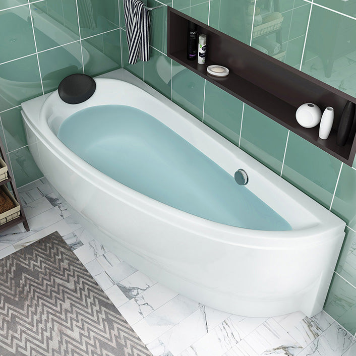 Acrylic Corner Bathtub Soaking White Modern Back to Wall Bath Clearhalo 'Bathroom Remodel & Bathroom Fixtures' 'Bathtubs' 'Home Improvement' 'home_improvement' 'home_improvement_bathtubs' 'Showers & Bathtubs' 7056334