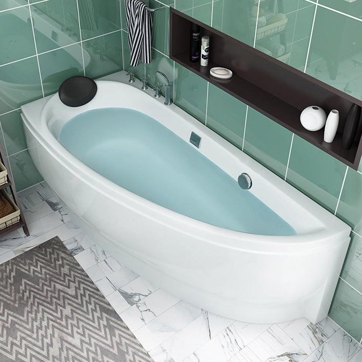 Acrylic Corner Bathtub Soaking White Modern Back to Wall Bath Clearhalo 'Bathroom Remodel & Bathroom Fixtures' 'Bathtubs' 'Home Improvement' 'home_improvement' 'home_improvement_bathtubs' 'Showers & Bathtubs' 7056336