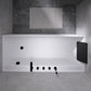 Modern Rectangular Bathtub White Soaking Acrylic Freestanding Bath 67"L x 30"W x 23"H Right Tub with Black 5-Piece Set Clearhalo 'Bathroom Remodel & Bathroom Fixtures' 'Bathtubs' 'Home Improvement' 'home_improvement' 'home_improvement_bathtubs' 'Showers & Bathtubs' 7056357