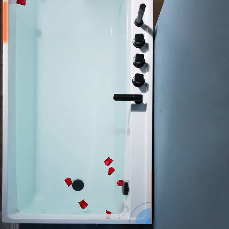 Modern Rectangular Bathtub White Soaking Acrylic Freestanding Bath Clearhalo 'Bathroom Remodel & Bathroom Fixtures' 'Bathtubs' 'Home Improvement' 'home_improvement' 'home_improvement_bathtubs' 'Showers & Bathtubs' 7056363