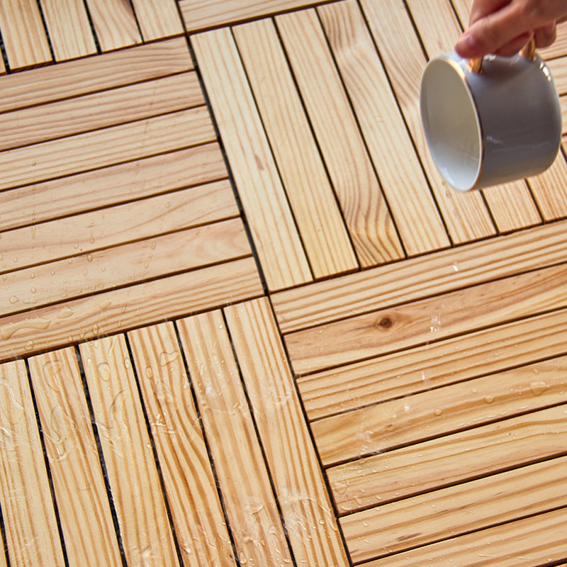 7-Slat Square Wood Patio Tiles Interlocking Installation Outdoor Patio Tiles Clearhalo 'Home Improvement' 'home_improvement' 'home_improvement_outdoor_deck_tiles_planks' 'Outdoor Deck Tiles & Planks' 'Outdoor Flooring & Tile' 'Outdoor Remodel' 'outdoor_deck_tiles_planks' 7062616