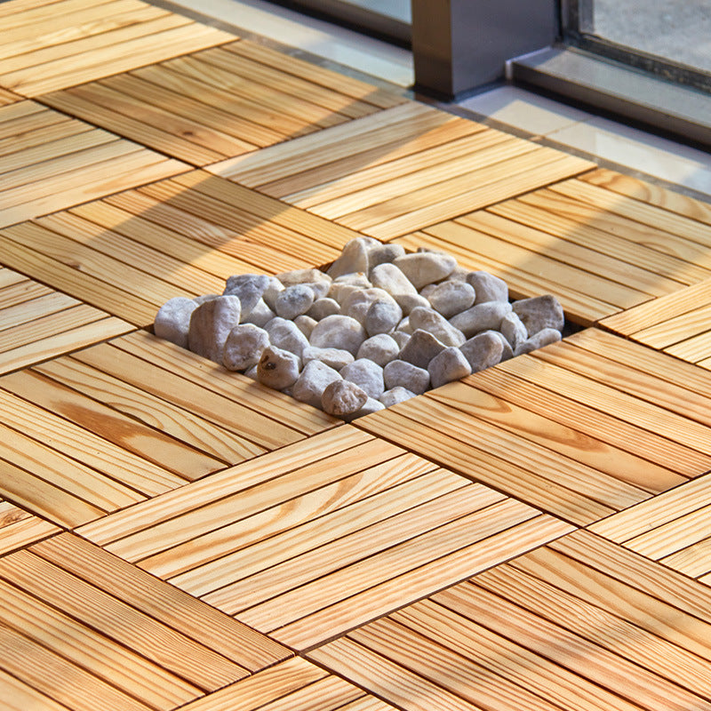 7-Slat Square Wood Patio Tiles Interlocking Installation Outdoor Patio Tiles Clearhalo 'Home Improvement' 'home_improvement' 'home_improvement_outdoor_deck_tiles_planks' 'Outdoor Deck Tiles & Planks' 'Outdoor Flooring & Tile' 'Outdoor Remodel' 'outdoor_deck_tiles_planks' 7062617