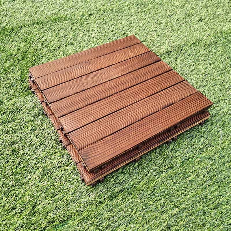 7-Slat Square Wood Patio Tiles Snap Fit Installation Outdoor Flooring Tiles Clearhalo 'Home Improvement' 'home_improvement' 'home_improvement_outdoor_deck_tiles_planks' 'Outdoor Deck Tiles & Planks' 'Outdoor Flooring & Tile' 'Outdoor Remodel' 'outdoor_deck_tiles_planks' 7062627