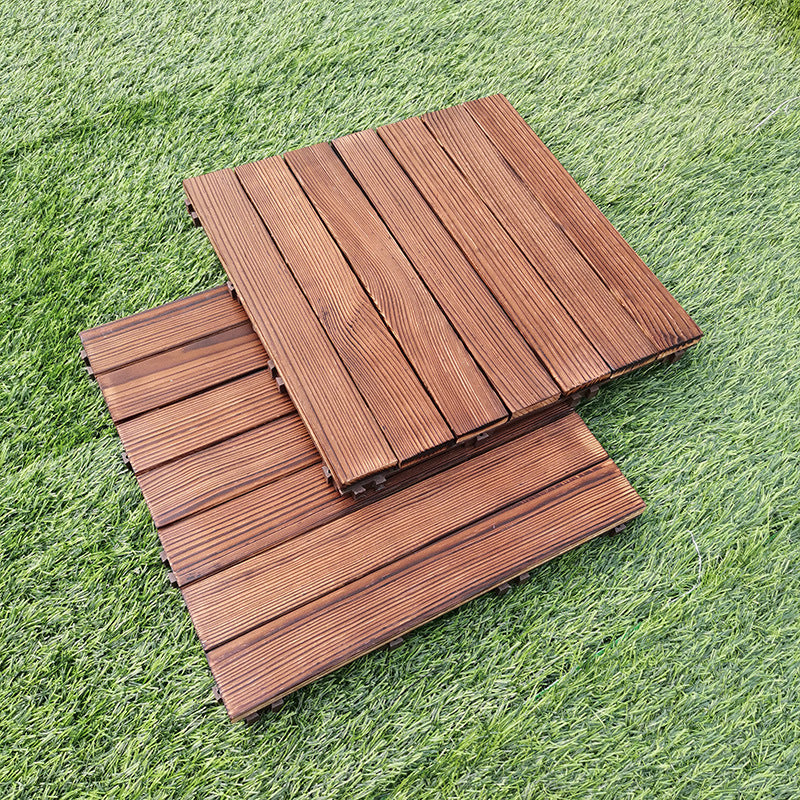 7-Slat Square Wood Patio Tiles Snap Fit Installation Outdoor Flooring Tiles 10-Piece Set Clearhalo 'Home Improvement' 'home_improvement' 'home_improvement_outdoor_deck_tiles_planks' 'Outdoor Deck Tiles & Planks' 'Outdoor Flooring & Tile' 'Outdoor Remodel' 'outdoor_deck_tiles_planks' 7062629