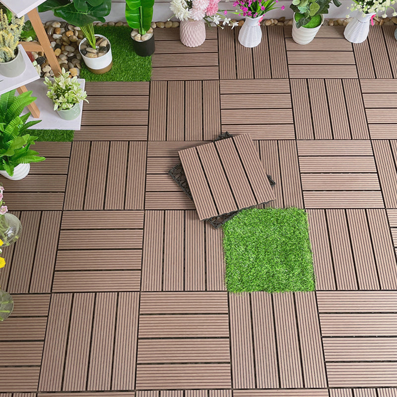 Water-resistant Deck Plank Stripe Composite Square Outdoor Floor Board Patio Coffee Clearhalo 'Home Improvement' 'home_improvement' 'home_improvement_outdoor_deck_tiles_planks' 'Outdoor Deck Tiles & Planks' 'Outdoor Flooring & Tile' 'Outdoor Remodel' 'outdoor_deck_tiles_planks' 7062641