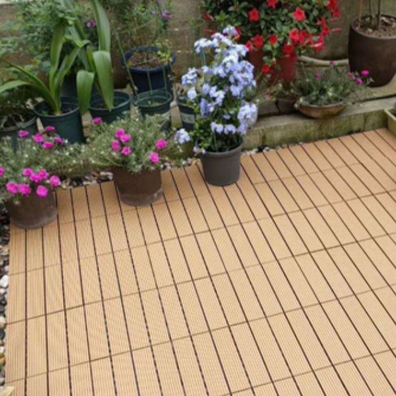 Water-resistant Deck Plank Stripe Composite Square Outdoor Floor Board Patio Clearhalo 'Home Improvement' 'home_improvement' 'home_improvement_outdoor_deck_tiles_planks' 'Outdoor Deck Tiles & Planks' 'Outdoor Flooring & Tile' 'Outdoor Remodel' 'outdoor_deck_tiles_planks' 7062652