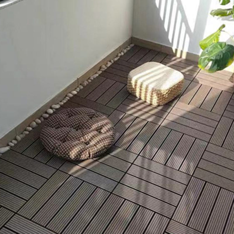 Water-resistant Deck Plank Stripe Composite Square Outdoor Floor Board Patio Clearhalo 'Home Improvement' 'home_improvement' 'home_improvement_outdoor_deck_tiles_planks' 'Outdoor Deck Tiles & Planks' 'Outdoor Flooring & Tile' 'Outdoor Remodel' 'outdoor_deck_tiles_planks' 7062653