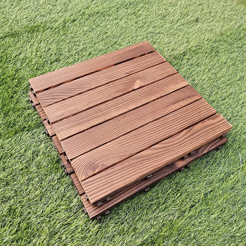 7-Slat Square Wood Floor Tiles Snapping Installation Outdoor Flooring Tiles Clearhalo 'Home Improvement' 'home_improvement' 'home_improvement_outdoor_deck_tiles_planks' 'Outdoor Deck Tiles & Planks' 'Outdoor Flooring & Tile' 'Outdoor Remodel' 'outdoor_deck_tiles_planks' 7062656