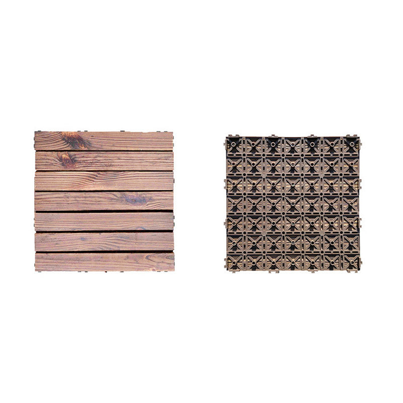 7-Slat Square Wood Floor Tiles Snapping Installation Outdoor Flooring Tiles Clearhalo 'Home Improvement' 'home_improvement' 'home_improvement_outdoor_deck_tiles_planks' 'Outdoor Deck Tiles & Planks' 'Outdoor Flooring & Tile' 'Outdoor Remodel' 'outdoor_deck_tiles_planks' 7062660