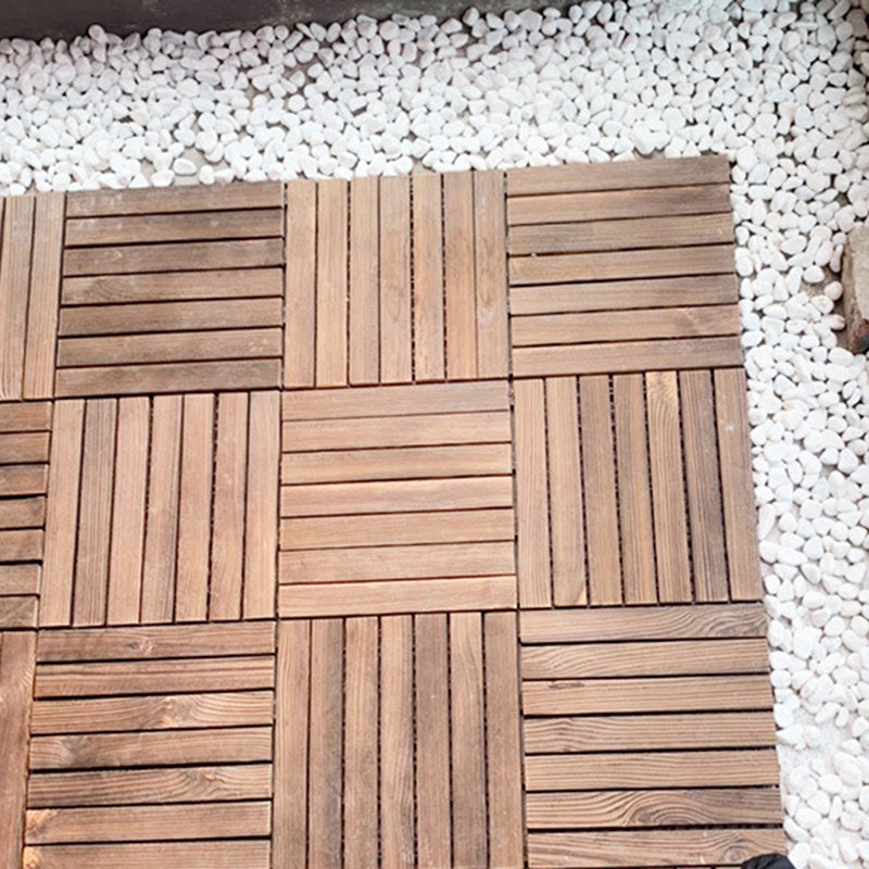 7-Slat Square Wood Floor Tiles Snapping Installation Outdoor Flooring Tiles Clearhalo 'Home Improvement' 'home_improvement' 'home_improvement_outdoor_deck_tiles_planks' 'Outdoor Deck Tiles & Planks' 'Outdoor Flooring & Tile' 'Outdoor Remodel' 'outdoor_deck_tiles_planks' 7062663