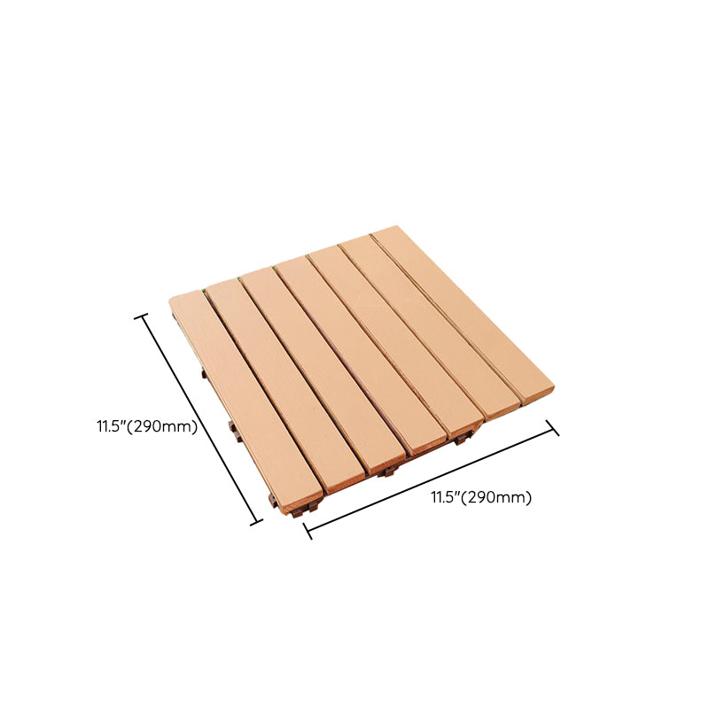 Yellow 6-Slat Square Wood Flooring Tiles Snap Fit Installation Floor Board Tiles Clearhalo 'Home Improvement' 'home_improvement' 'home_improvement_outdoor_deck_tiles_planks' 'Outdoor Deck Tiles & Planks' 'Outdoor Flooring & Tile' 'Outdoor Remodel' 'outdoor_deck_tiles_planks' 7062686
