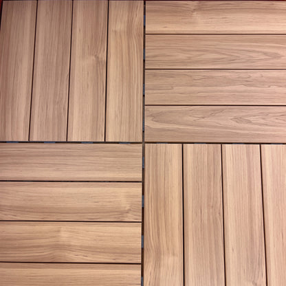 Outdoor Floor Patio Stripe Composite Square Water-resistant Deck Plank Light Wood Clearhalo 'Home Improvement' 'home_improvement' 'home_improvement_outdoor_deck_tiles_planks' 'Outdoor Deck Tiles & Planks' 'Outdoor Flooring & Tile' 'Outdoor Remodel' 'outdoor_deck_tiles_planks' 7062720