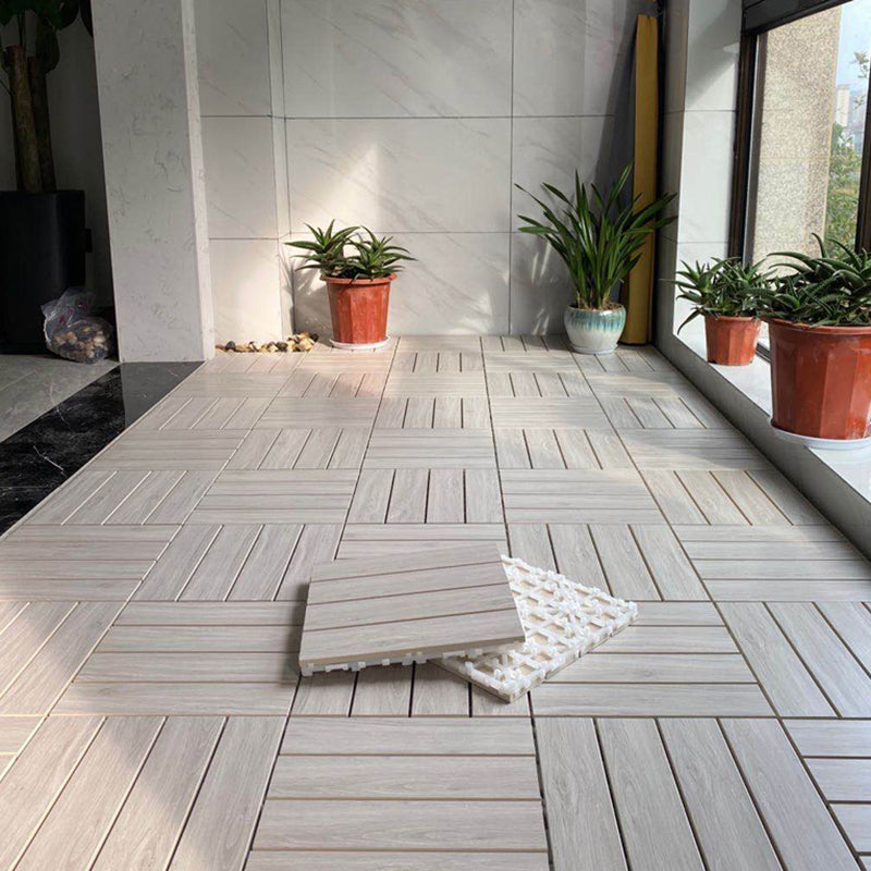 Outdoor Floor Patio Stripe Composite Square Water-resistant Deck Plank Clearhalo 'Home Improvement' 'home_improvement' 'home_improvement_outdoor_deck_tiles_planks' 'Outdoor Deck Tiles & Planks' 'Outdoor Flooring & Tile' 'Outdoor Remodel' 'outdoor_deck_tiles_planks' 7062726