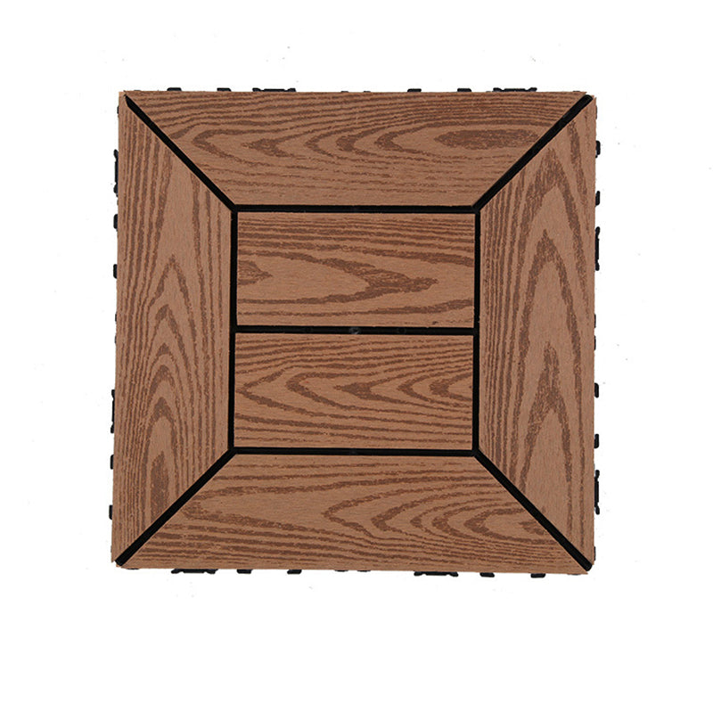 12" X 12" PVC 6-Slat Square Patio Tiles Snap Fit Installation Outdoor Flooring Tiles Natural Embossing Transformation Clearhalo 'Home Improvement' 'home_improvement' 'home_improvement_outdoor_deck_tiles_planks' 'Outdoor Deck Tiles & Planks' 'Outdoor Flooring & Tile' 'Outdoor Remodel' 'outdoor_deck_tiles_planks' 7062759