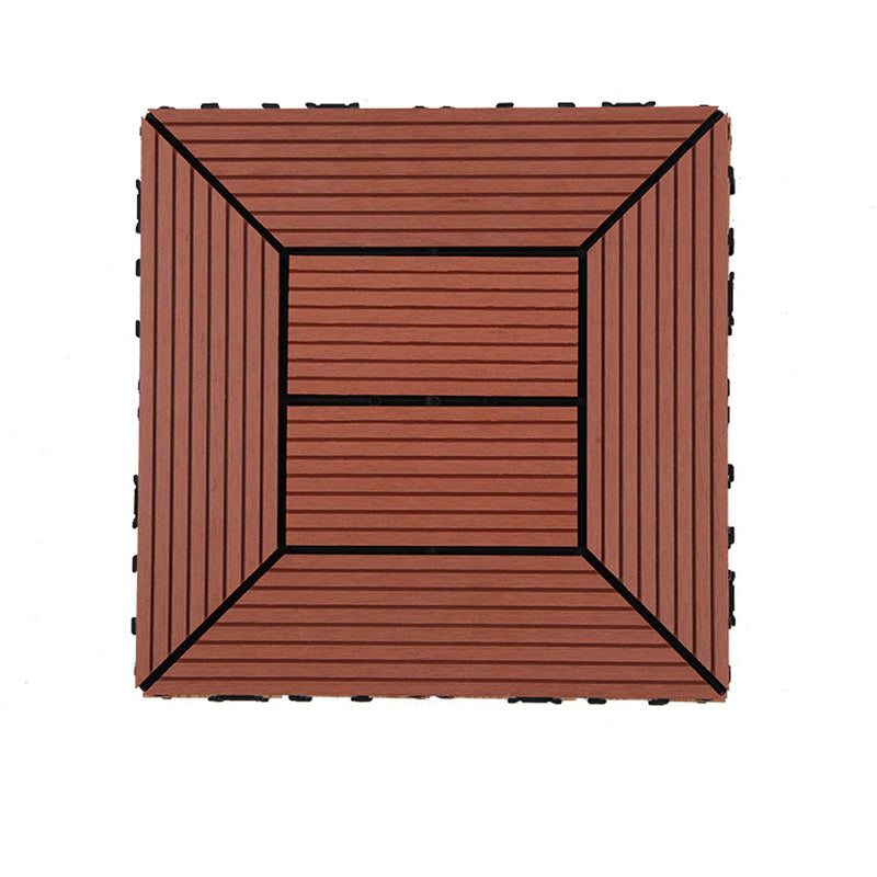 12" X 12" PVC 6-Slat Square Patio Tiles Snap Fit Installation Outdoor Flooring Tiles Rosewood Straight Transformation Clearhalo 'Home Improvement' 'home_improvement' 'home_improvement_outdoor_deck_tiles_planks' 'Outdoor Deck Tiles & Planks' 'Outdoor Flooring & Tile' 'Outdoor Remodel' 'outdoor_deck_tiles_planks' 7062761