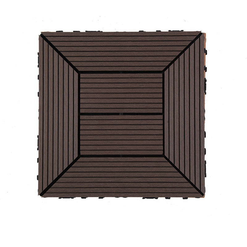 12" X 12" PVC 6-Slat Square Patio Tiles Snap Fit Installation Outdoor Flooring Tiles Black/Gray Straight Transformation Clearhalo 'Home Improvement' 'home_improvement' 'home_improvement_outdoor_deck_tiles_planks' 'Outdoor Deck Tiles & Planks' 'Outdoor Flooring & Tile' 'Outdoor Remodel' 'outdoor_deck_tiles_planks' 7062763