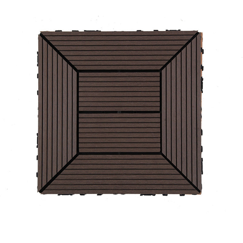 12" X 12" PVC 6-Slat Square Patio Tiles Snap Fit Installation Outdoor Flooring Tiles Black Gray Straight Transformation Clearhalo 'Home Improvement' 'home_improvement' 'home_improvement_outdoor_deck_tiles_planks' 'Outdoor Deck Tiles & Planks' 'Outdoor Flooring & Tile' 'Outdoor Remodel' 'outdoor_deck_tiles_planks' 7062763