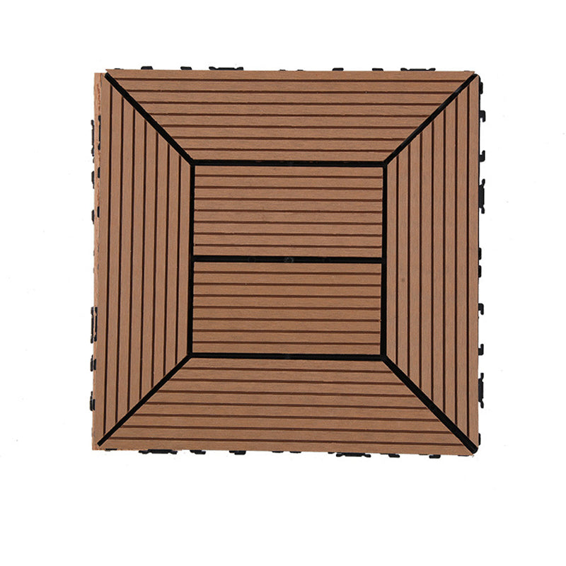 12" X 12" PVC 6-Slat Square Patio Tiles Snap Fit Installation Outdoor Flooring Tiles Natural Straight Transformation Clearhalo 'Home Improvement' 'home_improvement' 'home_improvement_outdoor_deck_tiles_planks' 'Outdoor Deck Tiles & Planks' 'Outdoor Flooring & Tile' 'Outdoor Remodel' 'outdoor_deck_tiles_planks' 7062765