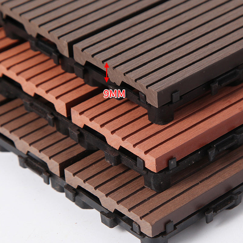 12" X 12" PVC 6-Slat Square Patio Tiles Snap Fit Installation Outdoor Flooring Tiles Clearhalo 'Home Improvement' 'home_improvement' 'home_improvement_outdoor_deck_tiles_planks' 'Outdoor Deck Tiles & Planks' 'Outdoor Flooring & Tile' 'Outdoor Remodel' 'outdoor_deck_tiles_planks' 7062766