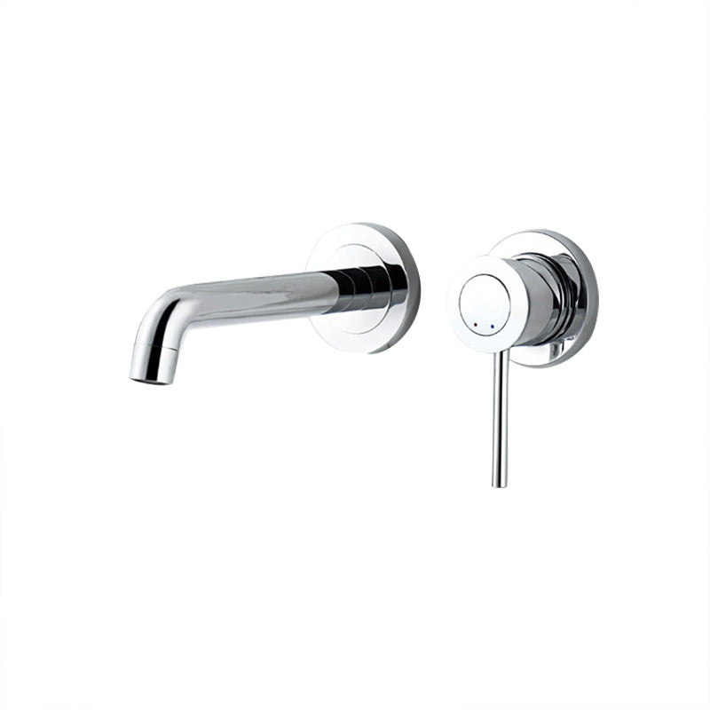Wall Mounted Bathroom Faucet 2 Hole Faucets Low Arc Chrome Sink Faucet Clearhalo 'Bathroom Remodel & Bathroom Fixtures' 'Bathroom Sink Faucets' 'Bathroom Sinks & Faucet Components' 'bathroom_sink_faucets' 'Home Improvement' 'home_improvement' 'home_improvement_bathroom_sink_faucets' 7062940