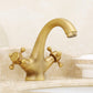 Industrial Centerset Bathroom Sink Faucet Vintage Cross Handles Lavatory Faucet Gray-Gold 5.9" Clearhalo 'Bathroom Remodel & Bathroom Fixtures' 'Bathroom Sink Faucets' 'Bathroom Sinks & Faucet Components' 'bathroom_sink_faucets' 'Home Improvement' 'home_improvement' 'home_improvement_bathroom_sink_faucets' 7062972