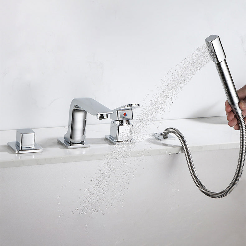 Bathroom Faucet Lever Handle Brass Handheld Head Sink Faucet Clearhalo 'Bathroom Remodel & Bathroom Fixtures' 'Bathroom Sink Faucets' 'Bathroom Sinks & Faucet Components' 'bathroom_sink_faucets' 'Home Improvement' 'home_improvement' 'home_improvement_bathroom_sink_faucets' 7062995