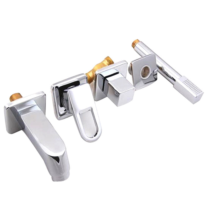 Bathroom Faucet Lever Handle Brass Handheld Head Sink Faucet Clearhalo 'Bathroom Remodel & Bathroom Fixtures' 'Bathroom Sink Faucets' 'Bathroom Sinks & Faucet Components' 'bathroom_sink_faucets' 'Home Improvement' 'home_improvement' 'home_improvement_bathroom_sink_faucets' 7062997