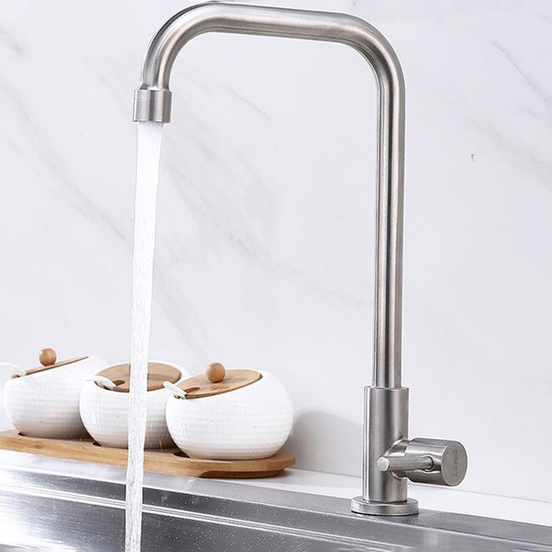 Modern Bridge Kitchen Faucet Stainless Steel High Arch Sink Faucet Silver Clearhalo 'Home Improvement' 'home_improvement' 'home_improvement_kitchen_faucets' 'Kitchen Faucets' 'Kitchen Remodel & Kitchen Fixtures' 'Kitchen Sinks & Faucet Components' 'kitchen_faucets' 7063045
