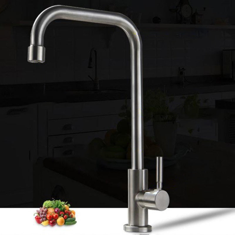 Modern Bridge Kitchen Faucet Stainless Steel High Arch Sink Faucet Clearhalo 'Home Improvement' 'home_improvement' 'home_improvement_kitchen_faucets' 'Kitchen Faucets' 'Kitchen Remodel & Kitchen Fixtures' 'Kitchen Sinks & Faucet Components' 'kitchen_faucets' 7063046