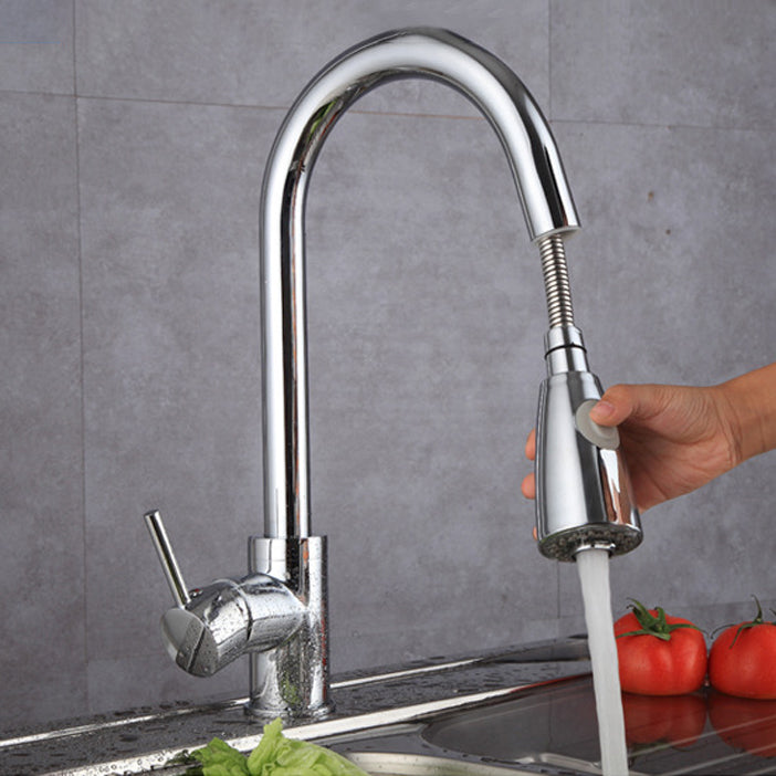 Modern Spray Kitchen Faucet Brass Pulldown Sprayer Swivel Spout Bridge Faucet Clearhalo 'Home Improvement' 'home_improvement' 'home_improvement_kitchen_faucets' 'Kitchen Faucets' 'Kitchen Remodel & Kitchen Fixtures' 'Kitchen Sinks & Faucet Components' 'kitchen_faucets' 7063100