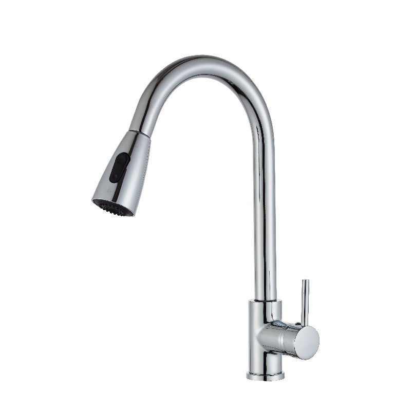 Modern Spray Kitchen Faucet Brass Pulldown Sprayer Swivel Spout Bridge Faucet Stainless Steel Silver Clearhalo 'Home Improvement' 'home_improvement' 'home_improvement_kitchen_faucets' 'Kitchen Faucets' 'Kitchen Remodel & Kitchen Fixtures' 'Kitchen Sinks & Faucet Components' 'kitchen_faucets' 7063103