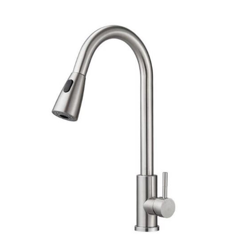 Modern Spray Kitchen Faucet Brass Pulldown Sprayer Swivel Spout Bridge Faucet Stainless Steel Stainless Steel Clearhalo 'Home Improvement' 'home_improvement' 'home_improvement_kitchen_faucets' 'Kitchen Faucets' 'Kitchen Remodel & Kitchen Fixtures' 'Kitchen Sinks & Faucet Components' 'kitchen_faucets' 7063105